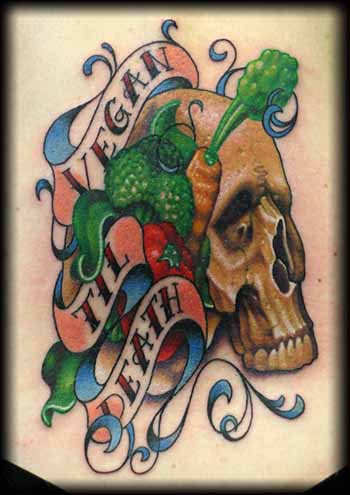 Looking for unique  Tattoos? VEGAN TIL DEATH!